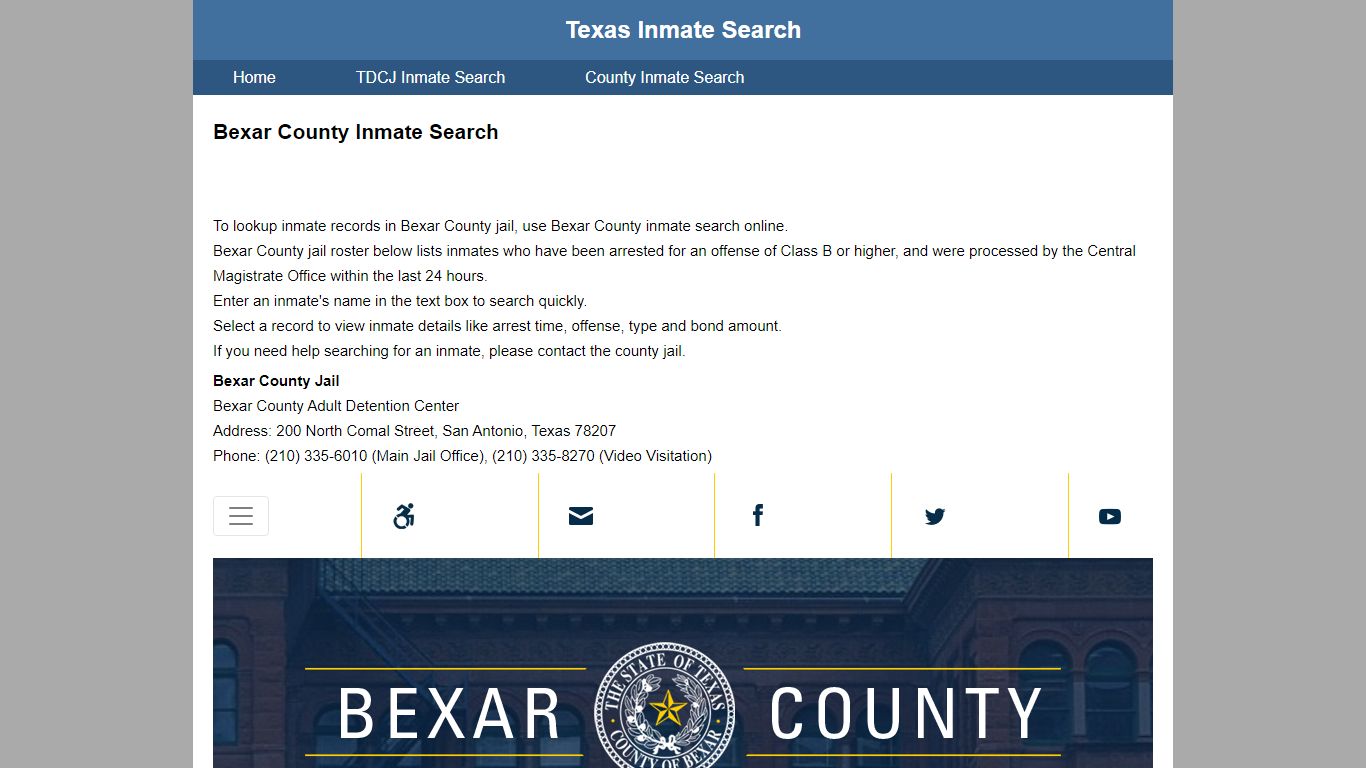 Bexar County Jail Inmate Search